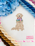 Hydrangea Basket Dog- Golden Retriever