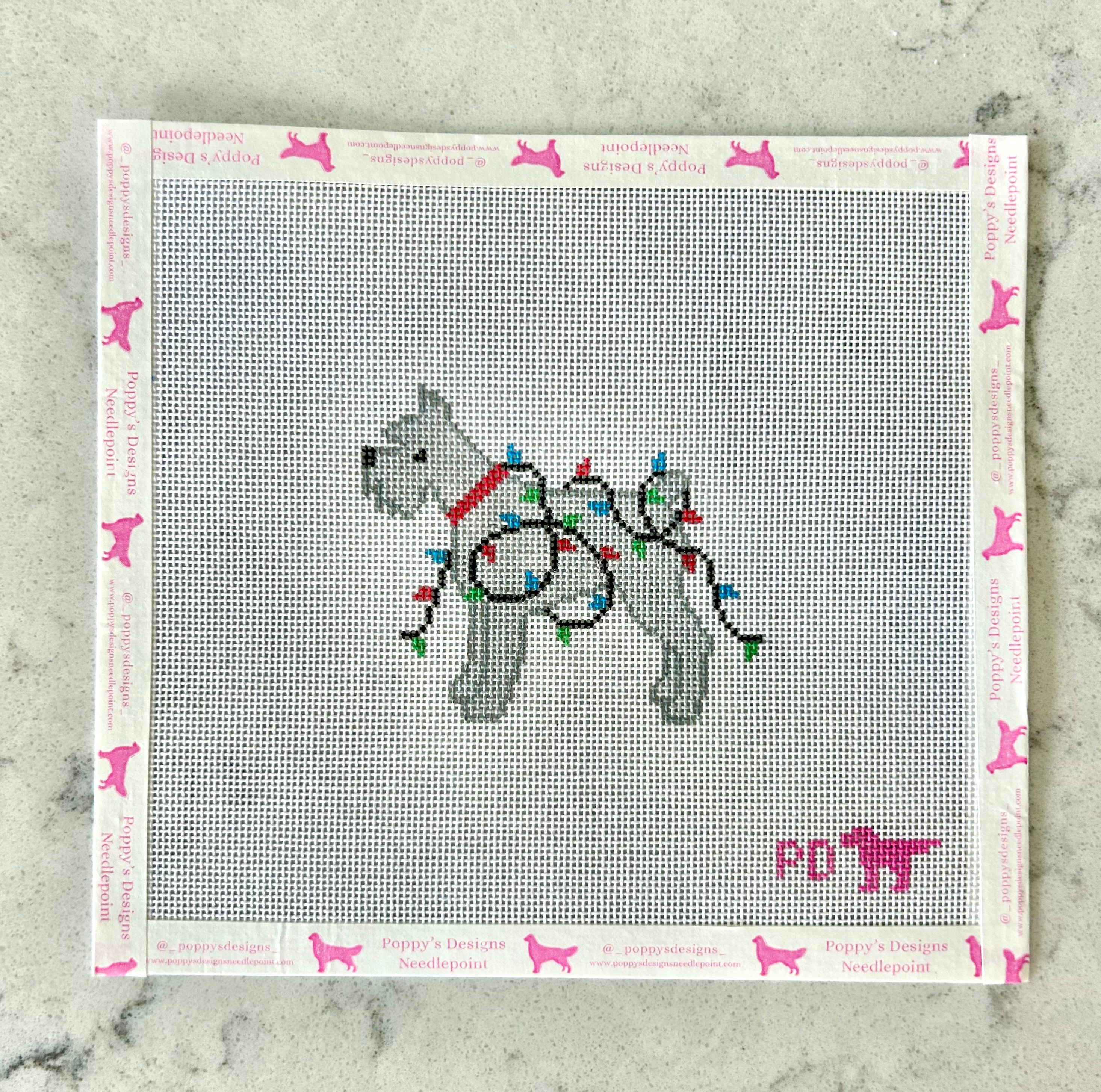 Christmas Lights- Schnauzer