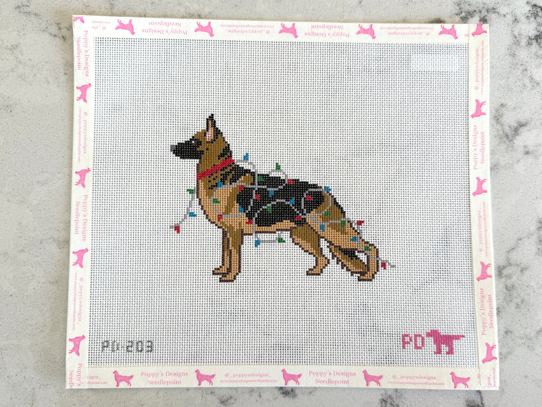 Christmas Lights- German Shepherd