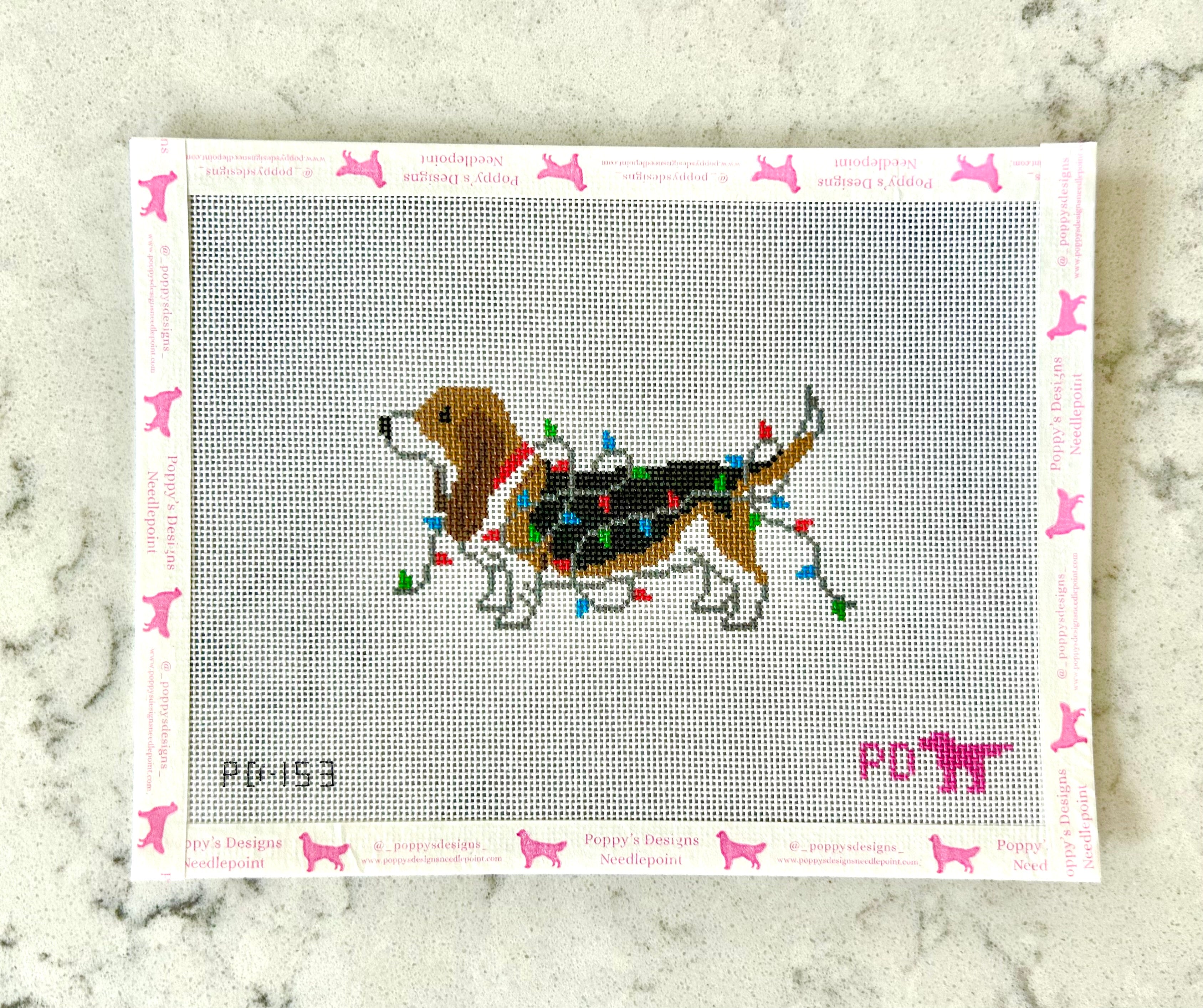 Christmas Lights- Basset Hound