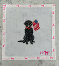 Dog with Flag- Black Lab Preorder
