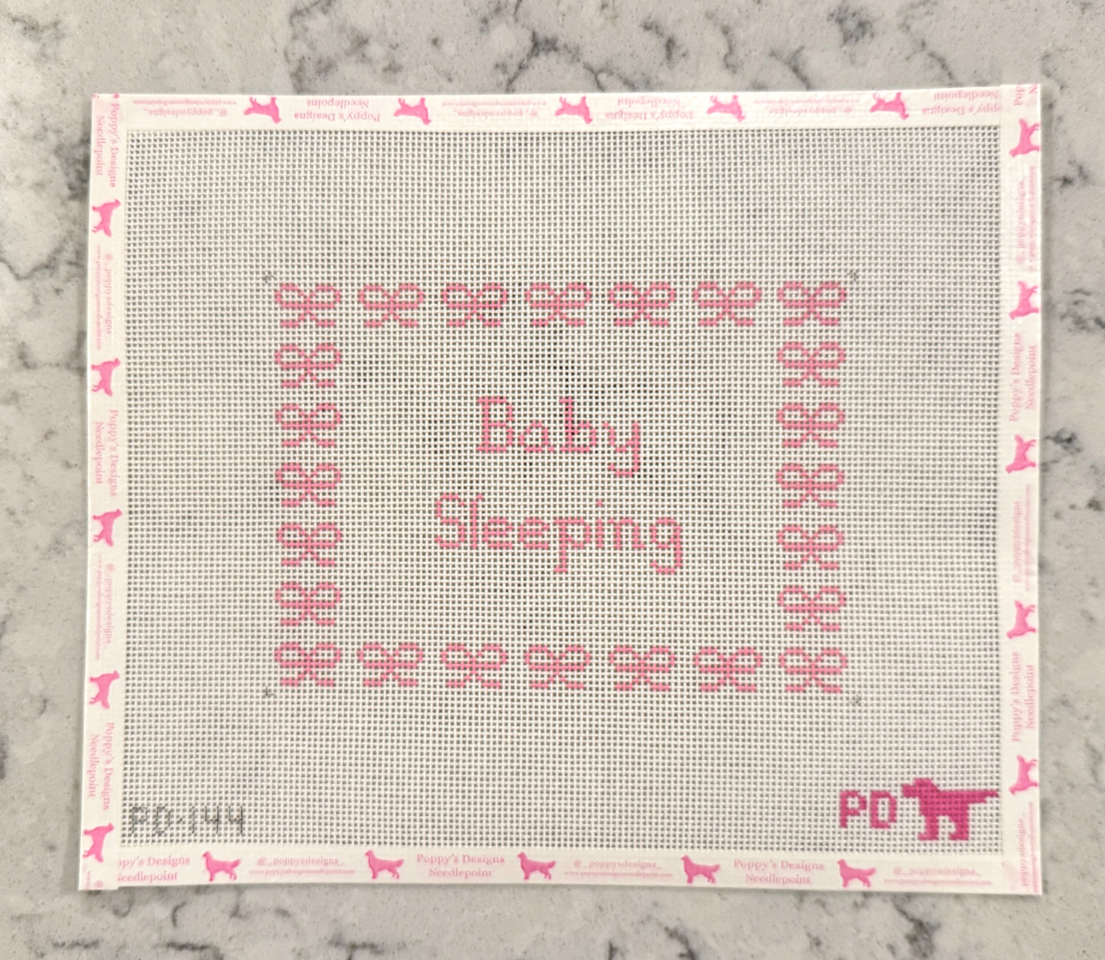Pink Bow Baby Sleeping Sign