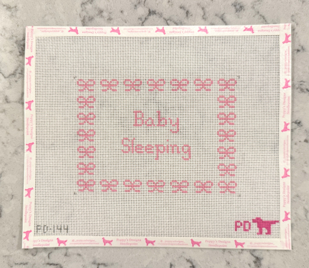 Pink Bow Baby Sleeping Sign