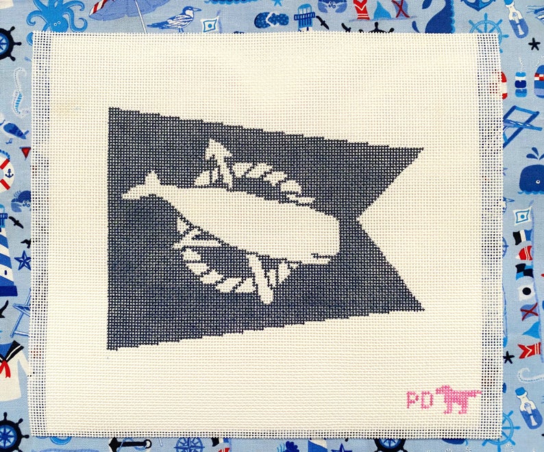 Nantucket Flag Hand Painted Needlepoint Canvas Preorder