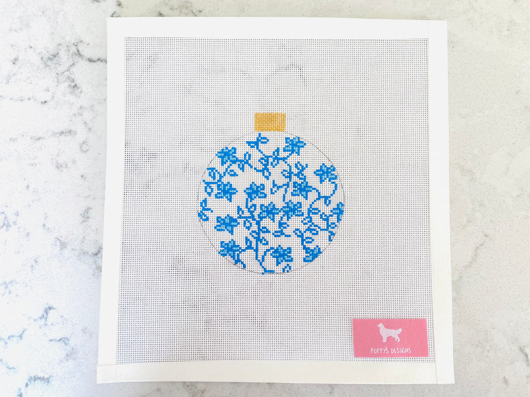 Blue and White Floral Ornaments
