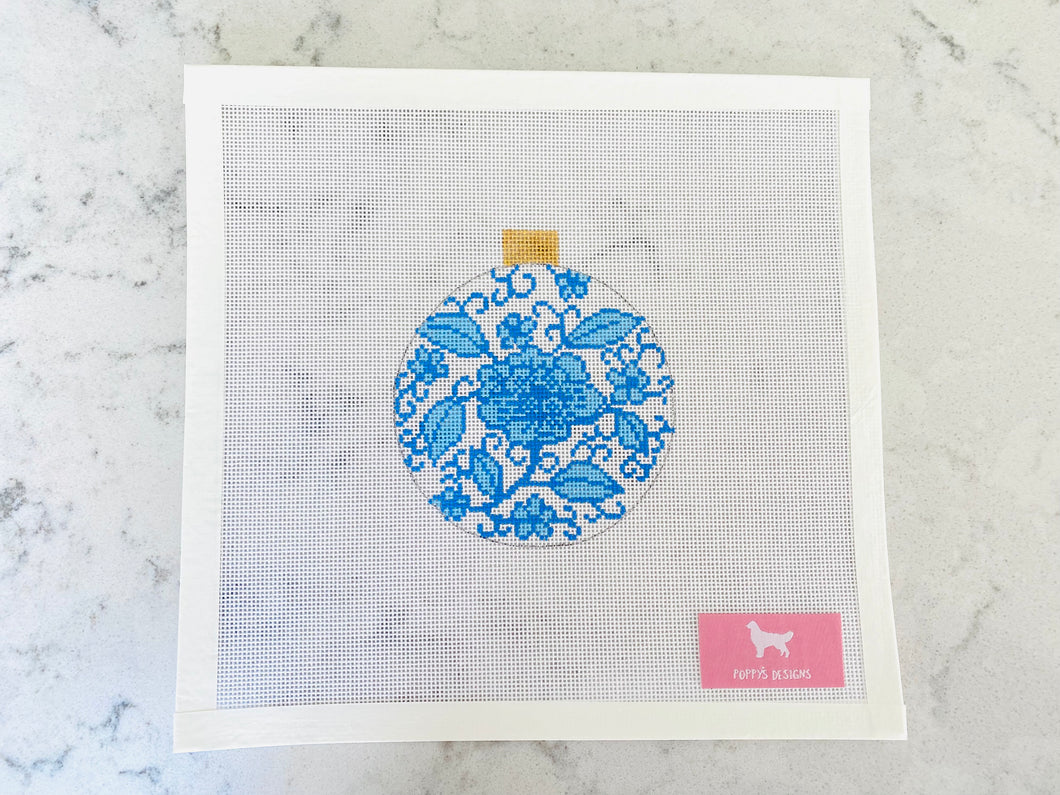Blue and White Floral Ornaments